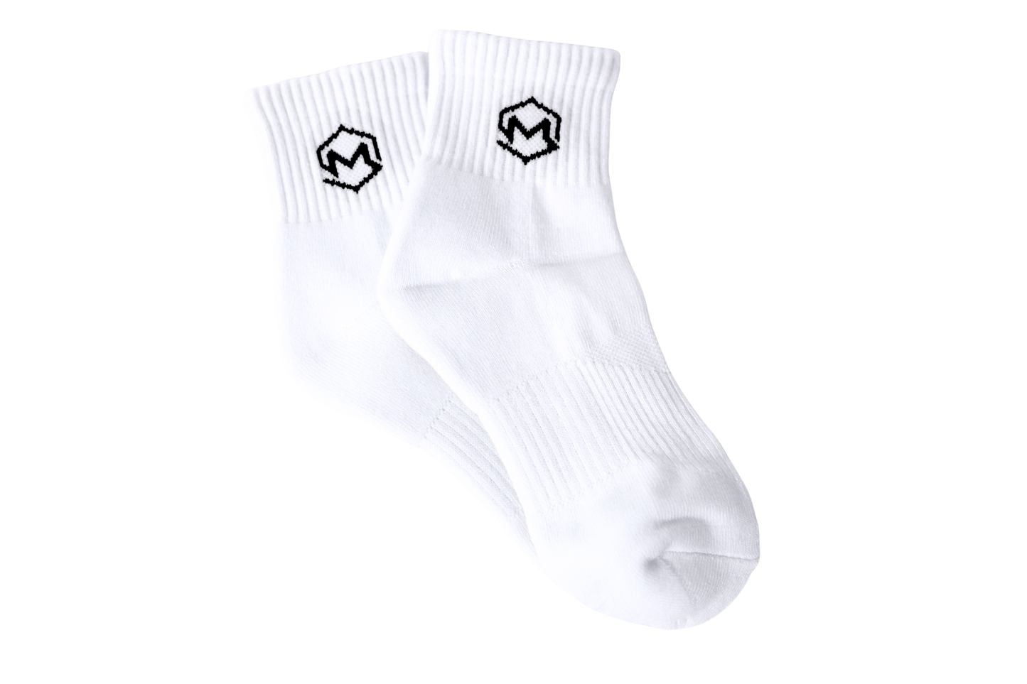Performance Socks - White with Black Logo