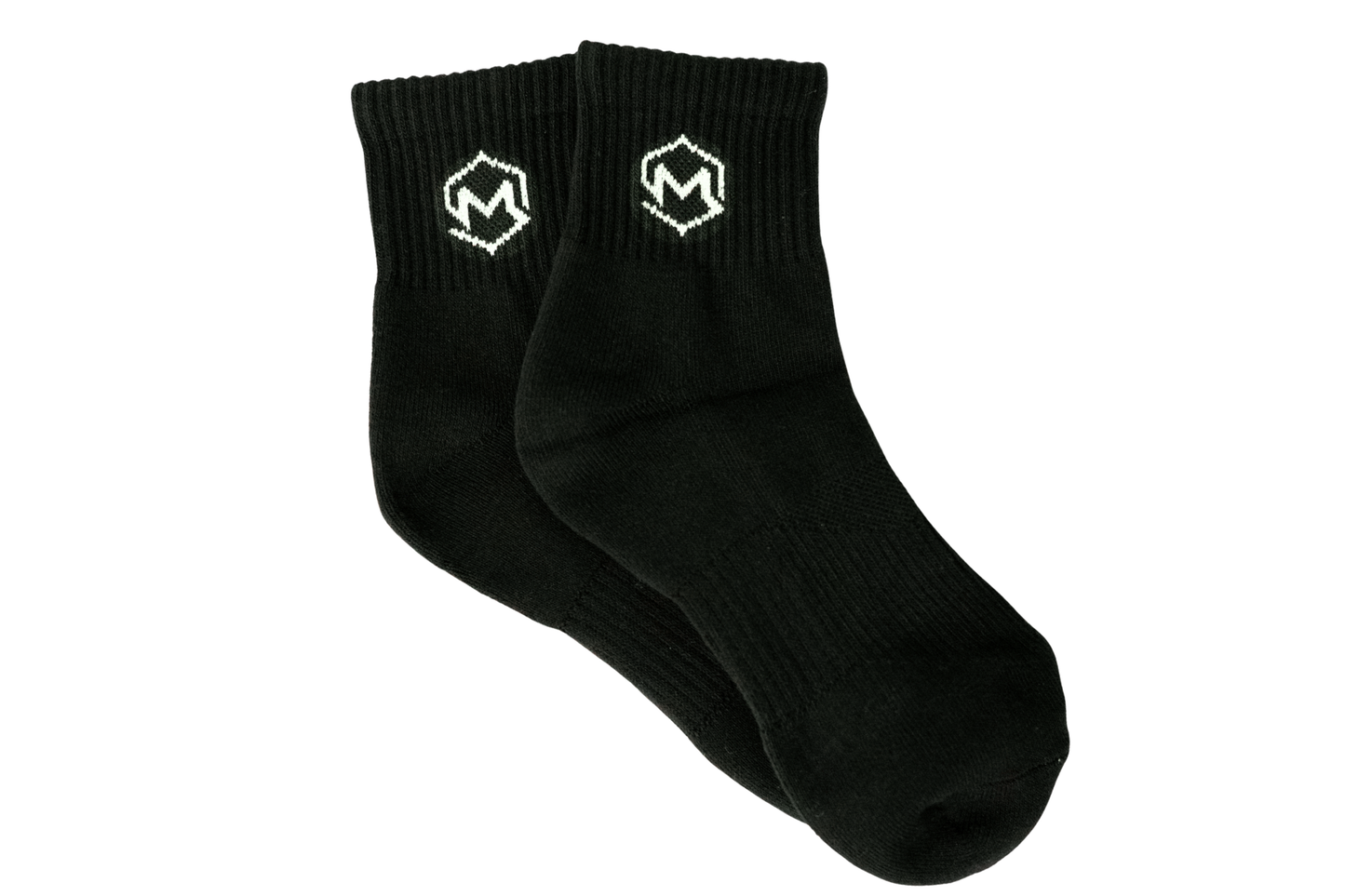 Performance Socks - Black with White Logo