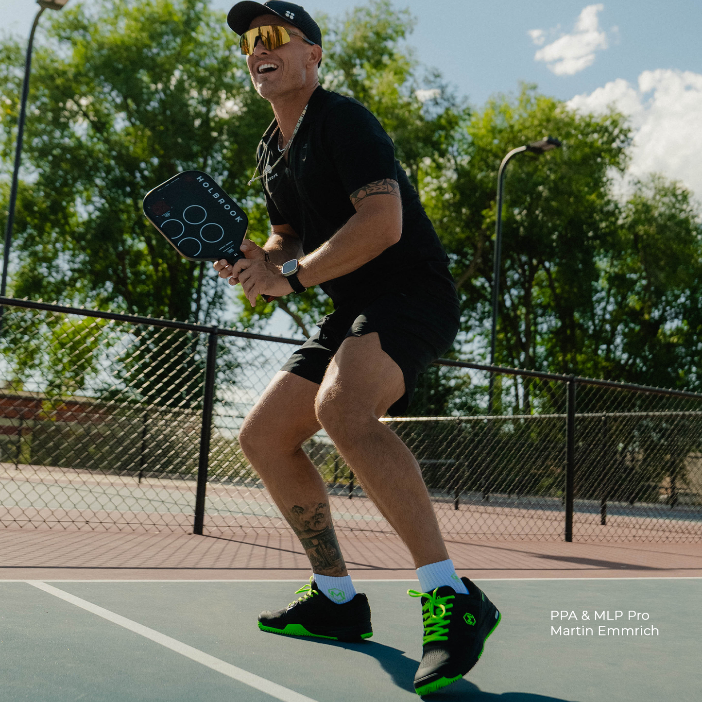 Black & Green Drop 1.0 Pickleball Shoes
