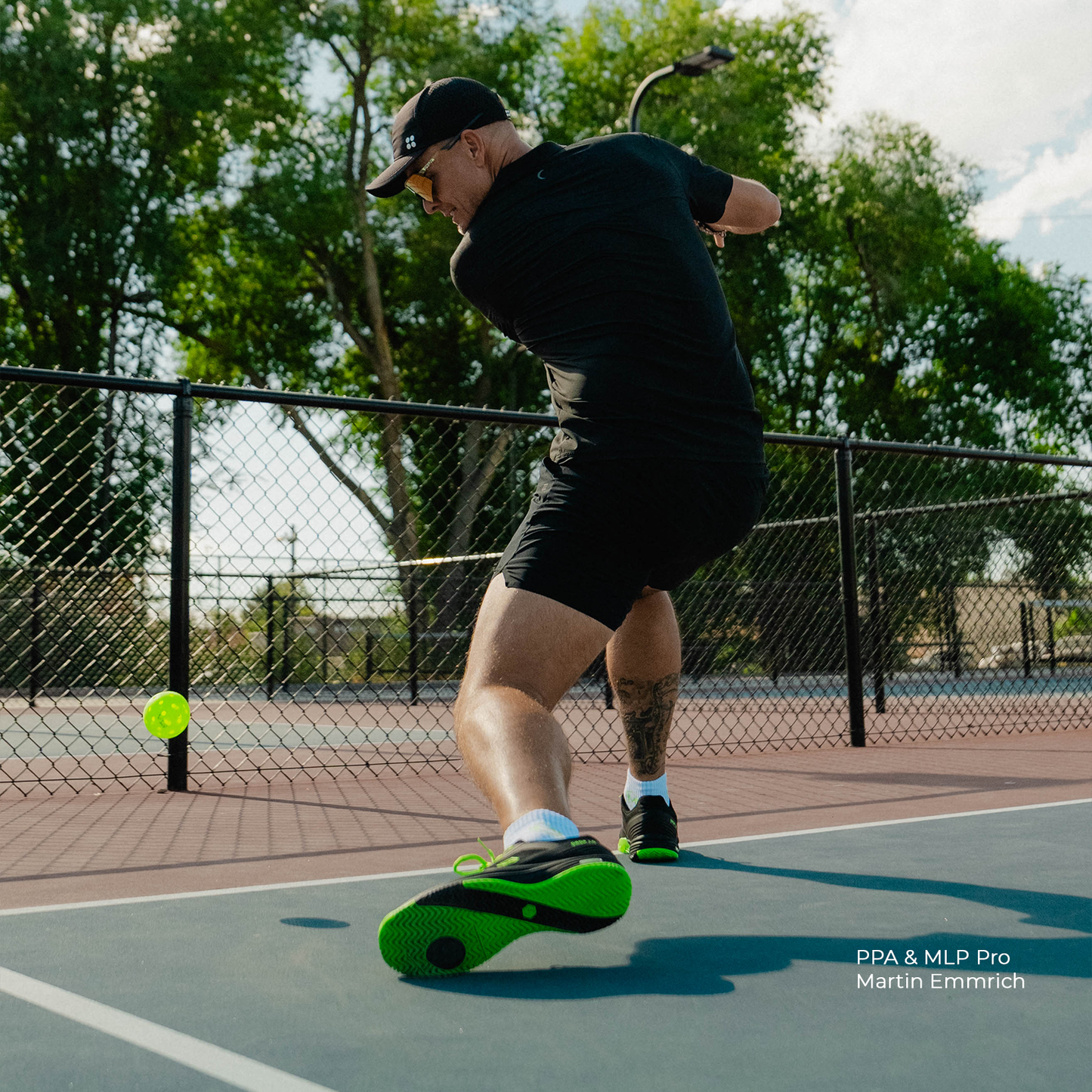 Black & Green Drop 1.0 Pickleball Shoes