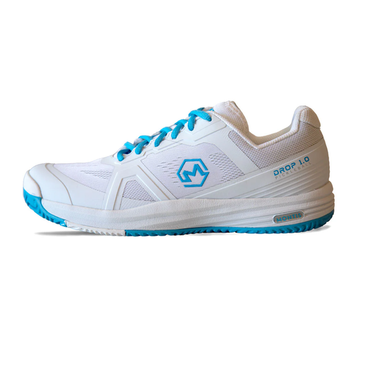 White & Blue Drop 1.0 Pickleball Shoes