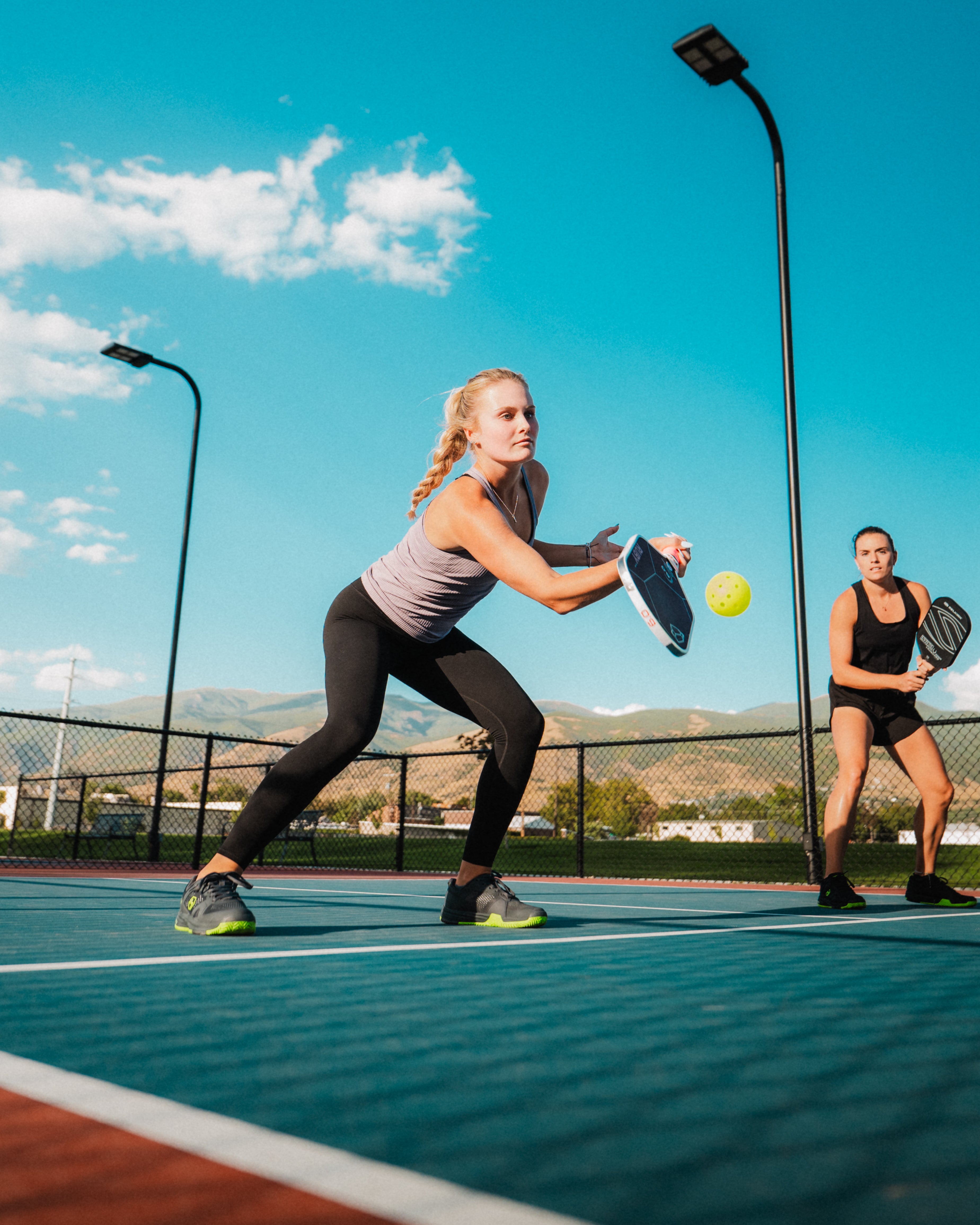 Layne Sleet and Judit Castillo in the best pickleball shoes for women.