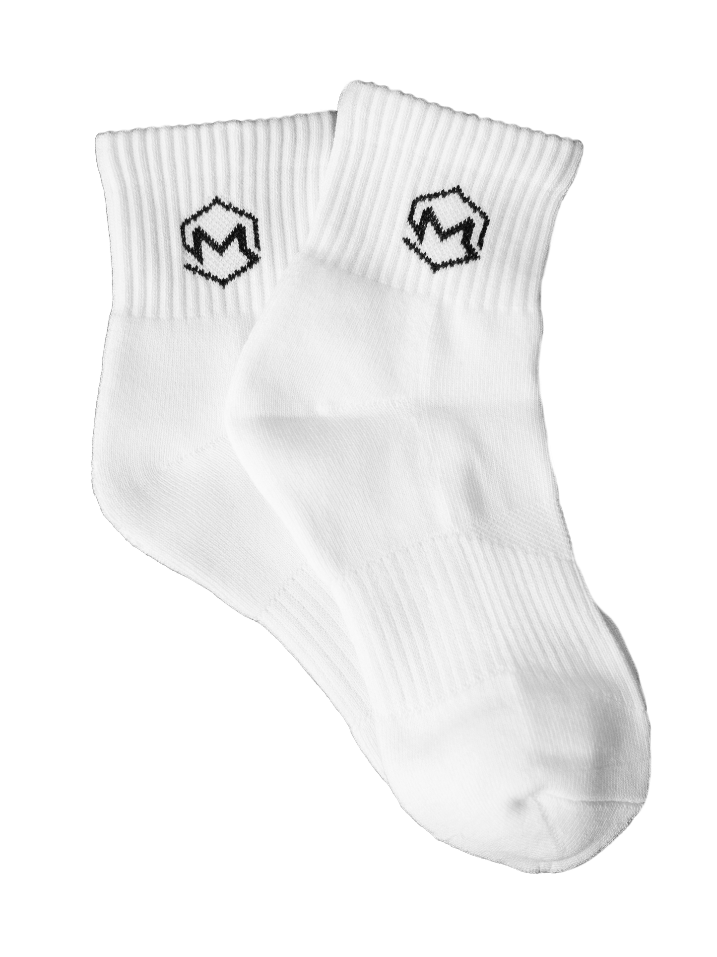 Performance Socks - White with Black Logo