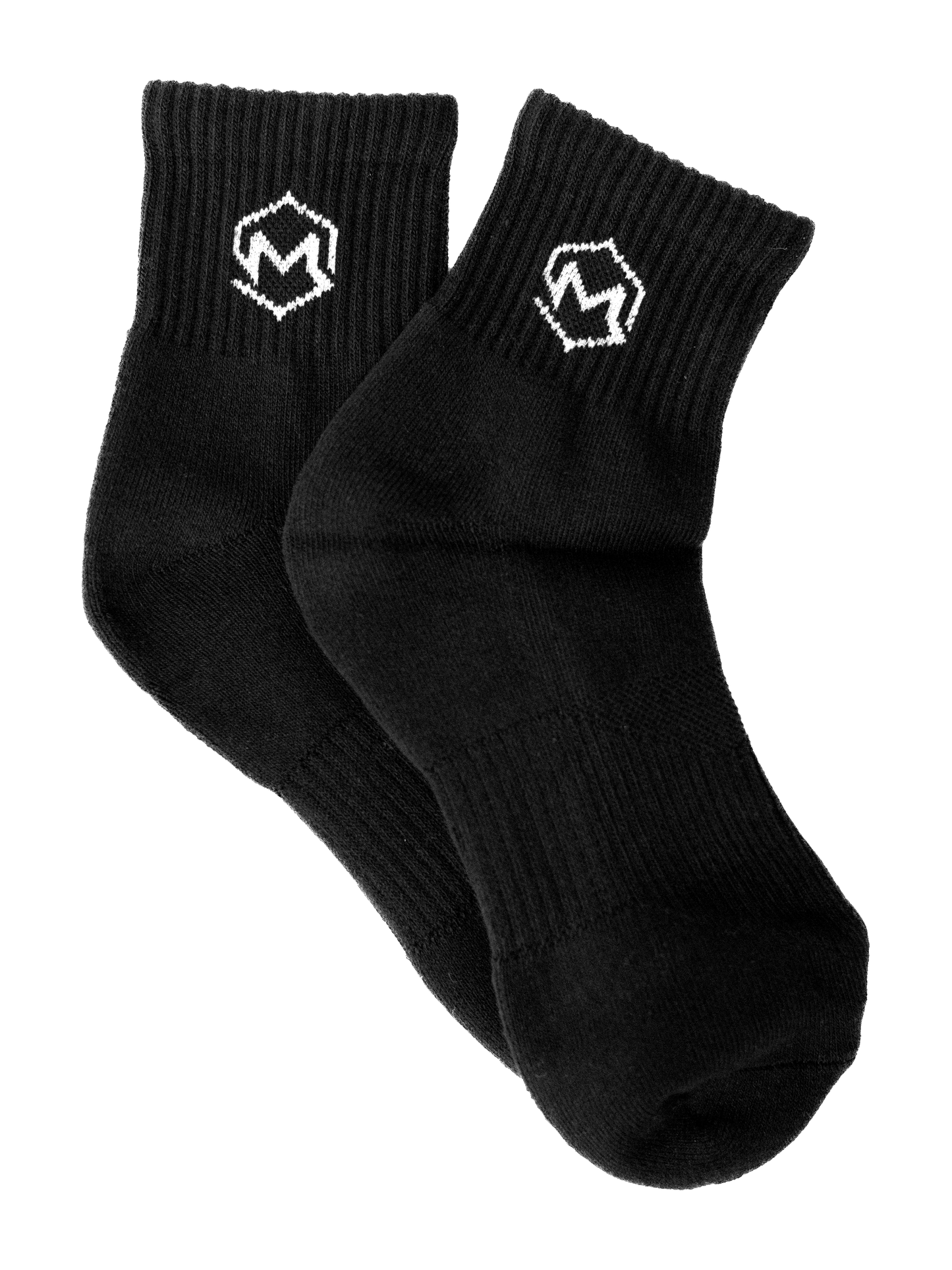 Performance Socks - Black with White Logo