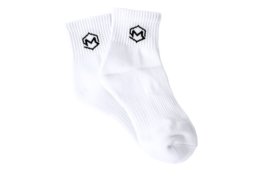 Performance Socks - White with Black Logo