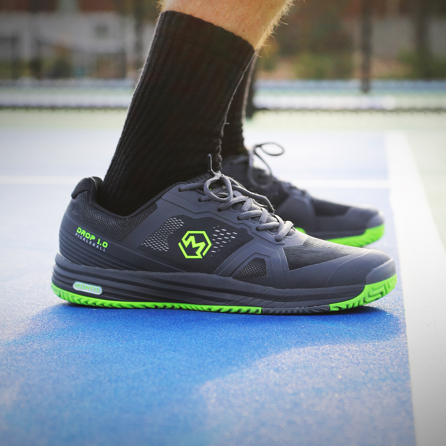 Grey & Green Drop 1.0 Pickleball Shoes