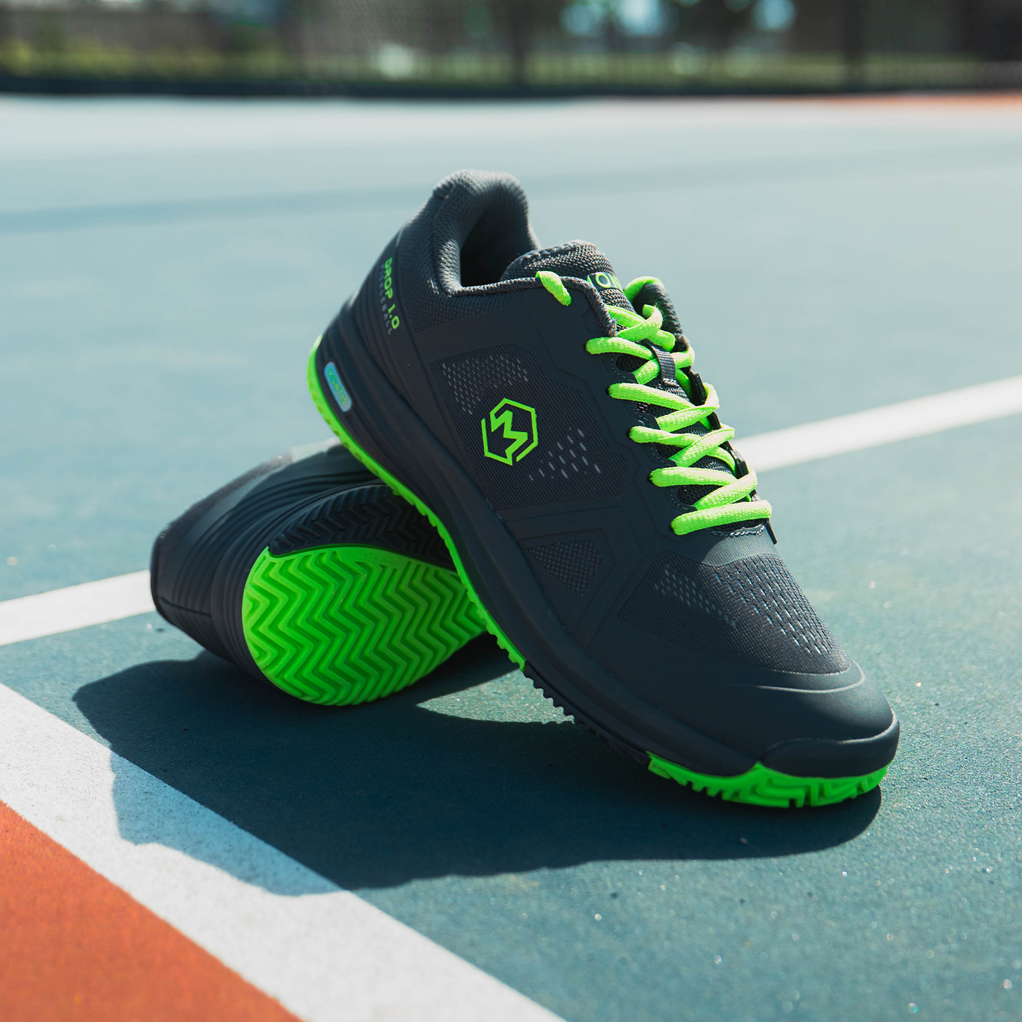 Grey & Green Drop 1.0 Pickleball Shoes