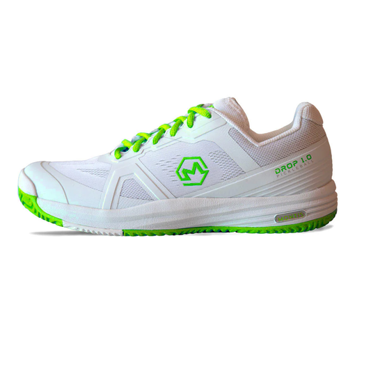 White & Green Drop 1.0 Pickleball Shoes